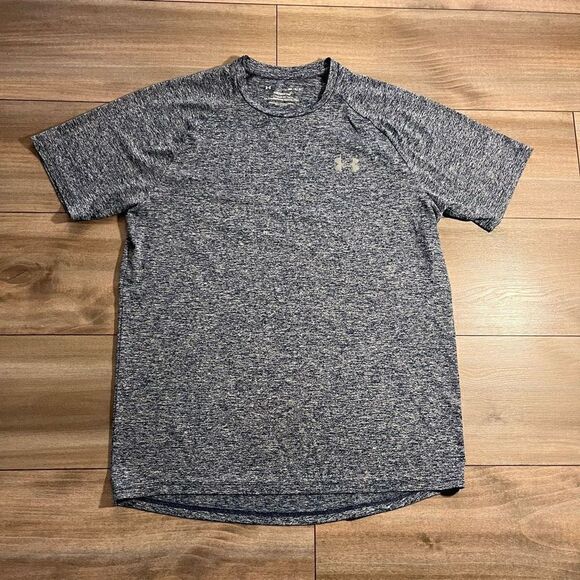 Under Armour Blue Heathered Athletic Shirt Men Medium Bin L-49‎ - Picture 1 of 4